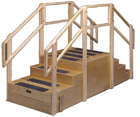 Fabrication Enterprises Training Staircase Straight, 8 steps with platform 96 X 59-3/4 X 36 Inch - Each - 15-4203-EA