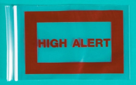 Health Care Logistics High Alert Medication Bag 4 X 6 Inch Plastic Clear / Red Zipper Closure - Pack of 100 - 9527-PK