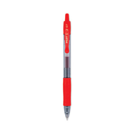 Pilot® G2 Premium Gel Pen, Retractable, Fine 0.7 mm, Red Ink, Smoke Barrel, Dozen - DZ/1 - PIL-31022-DZ