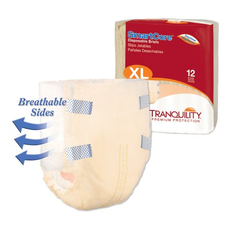 Principle Business Enterprises Unisex Adult Incontinence Brief Tranquility SmartCore™ X-Large Disposable Heavy Absorbency - Pack of 12 - 2314-PK