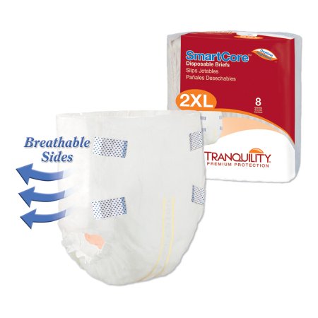 Principle Business Enterprises Unisex Adult Incontinence Brief Tranquility SmartCore™ 2X-Large Disposable Heavy Absorbency - Pack of 8 - 2315-PK
