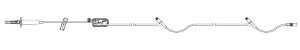 ICU Medical IV Pump Set PlumSet™ Pump 2 Ports 15 Drops / mL Drip Rate 104 Inch Tubing Solution - Case of 50 - 1424328-CS