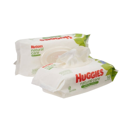 Kimberly Clark Baby Wipe Huggies® Natural Care® Soft Pack Aloe / Vitamin E Unscented 56 Count - Case of 448 - 31803-CS