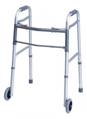 Graham-Field Dual Release Folding Walker Adjustable Height Lumex® Everyday Aluminum Frame 25-1/2 to 32-1/2 Inch Height - Case of 2 - 716370A-2-CS