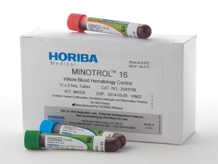 Horiba Hematology Control Kit Minotrol™ 16 with QC CD 3 Levels 12 X 2.5 mL - Each - 5300100161-EA
