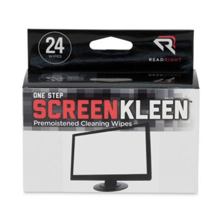 Read Right® OneStep Screen Cleaner, 5 x 5, Unscented, 24/Box - Box of 1 - REA-RR1209-BX
