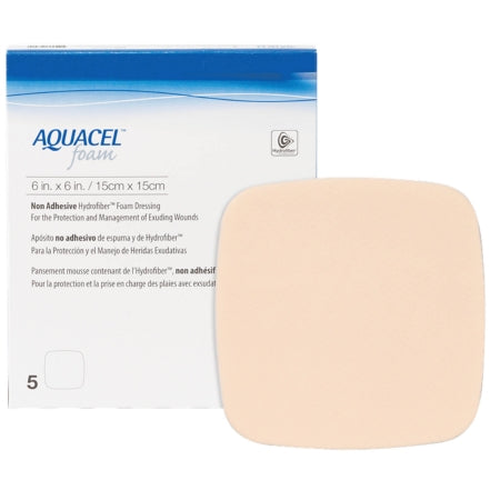ConvaTec Foam Dressing Aquacel® 6 X 6 Inch Without Border Waterproof Film Backing Nonadhesive Square Sterile - Each - 420635-EA