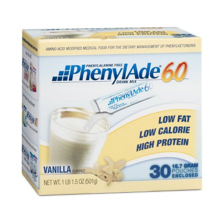 Nutricia North America Oral Supplement PhenylAde® 60 Vanilla Flavor Powder 16.7 Gram Pouch - Case of 30 - 119854-CS