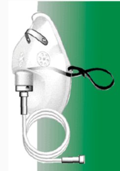 Mada Medical Products Oxygen Mask Elongated Style Adult One Size Fits Most Adjustable Head Strap - Box of 50 - 1327-BX