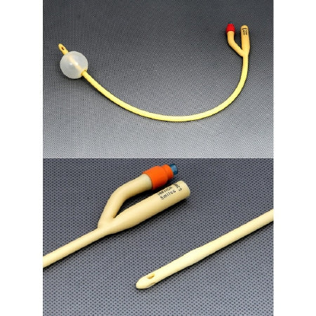Amsino International Foley Catheter AMSure® 2-Way Standard Tip 5 cc Balloon 28 Fr. Silicone Coated Latex - Box of 10 - AS41028-BX