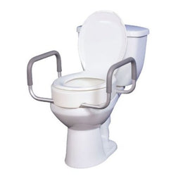 Patterson Medical Supply Raised Toilet Seat with Arms drive™ 3-1/2 Inch Height White 300 lbs. Weight Capacity - Each - 554887-EA