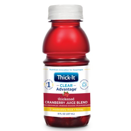 Kent Precision Foods Thickened Beverage Thick-It® Clear Advantage® 8 oz. Bottle Cranberry Flavor Liquid IDDSI Level 3 Moderately Thick/Liquidized - Case of 24 - B461-L9044-CS