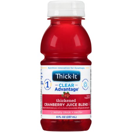 Kent Precision Foods Thickened Beverage Thick-It® Clear Advantage® 8 oz. Bottle Cranberry Flavor Liquid IDDSI Level 2 Mildly Thick - Each - B459-L9044-EA