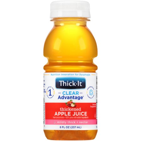 Kent Precision Foods Thickened Beverage Thick-It® Clear Advantage® 8 oz. Bottle Apple Flavor Liquid IDDSI Level 2 Mildly Thick - Each - B455-L9044-EA