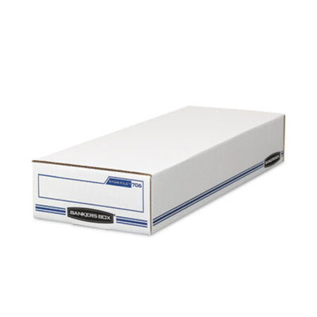 Bankers Box® STOR/FILE Check Boxes, 9.25" x 25" x 4.13", White/Blue, 12/Carton - CT/1 - FEL-00706-CT