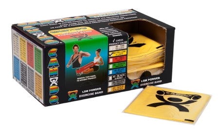 Fabrication Enterprises Exercise Resistance Band CanDo® Low Powder Yellow 5 Inch X 4 Foot X-Light Resistance - Box of 1 - 10-5241-BX