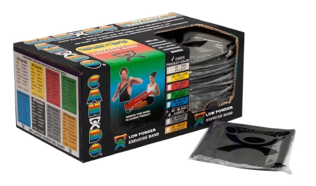 Fabrication Enterprises Exercise Resistance Band CanDo® Low Powder Black 5 Inch X 4 Foot X-Heavy Resistance - Box of 1 - 10-5245-BX