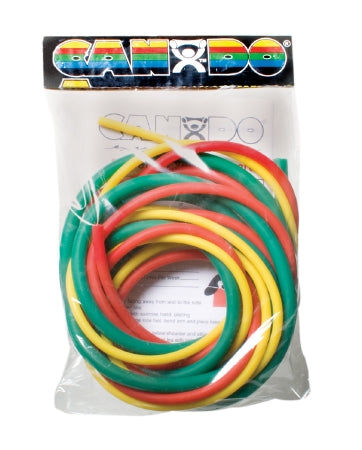 Fabrication Enterprises Exercise Resistance Tubing Set CanDo® Low Powder PEP™ Pack Yellow / Red / Green 6 Foot Length Easy Resistance - Each - 10-5380-EA