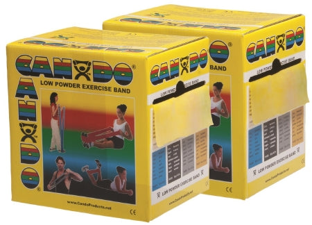 Fabrication Enterprises Exercise Resistance Band CanDo® Low Powder Yellow 5 Inch X 50 Yard X-Light Resistance - Box of 1 - 10-5491-BX