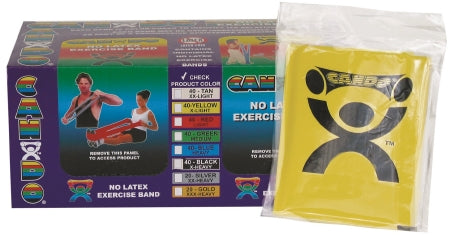 Fabrication Enterprises Exercise Resistance Band CanDo® Yellow 5 Inch X 4 Foot X-Light Resistance - Box of 1 - 10-5641-BX