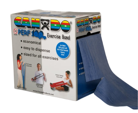 Fabrication Enterprises Exercise Resistance Band CanDo® Perf 100™ Blue 5 Inch X 100 Yard Heavy Resistance - Each - 10-5694-EA