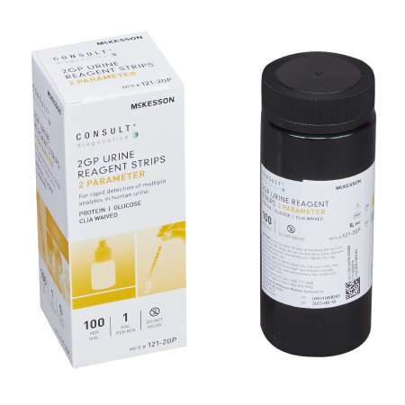 McKesson Reagent Test Strip McKesson Consult™ Glucose, Protein For McKesson CONSULT® 120 Ultra Urine Analyzer (MFR # 121-120) 100 per Bottle - VL/1 - 121-2GP-VL