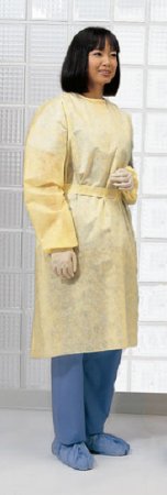 Cardinal Protective Procedure Gown X-Large Yellow NonSterile Not Rated Disposable - Pack of 10 - 1101PG-PK