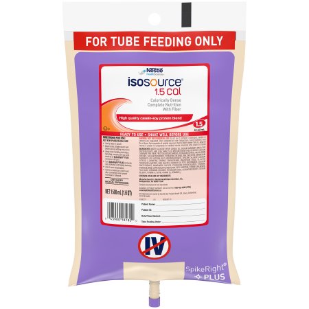 Nestle Healthcare Nutrition Tube Feeding Formula Isosource® 1.5 Cal Unflavored Liquid 1500 mL Ready to Hang Prefilled Container - Each - 10043900281824-EA
