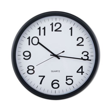 Universal® Round Wall Clock, 13.5" Overall Diameter, Black Case, 1 AA (sold separately) - Each - UNV-11641-EA