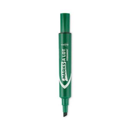 Avery® MARKS A LOT Regular Desk-Style Permanent Marker, Broad Chisel Tip, Green, Dozen (7885) - DZ/1 - AVE-07885-DZ