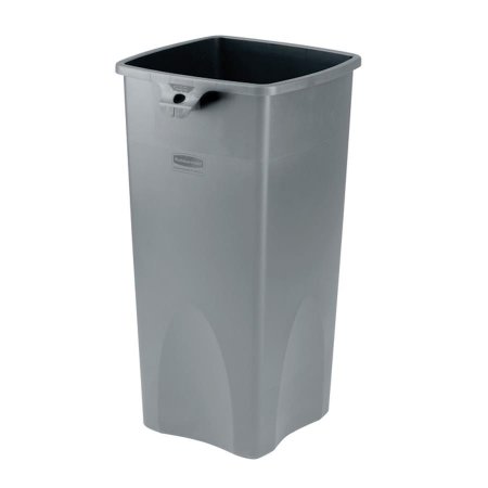 RJ Schinner Co Trash Can Rubbermaid® Untouchable® 23 gal. Square Gray LLDPE Open Top - Each - FG356988GRAY-EA