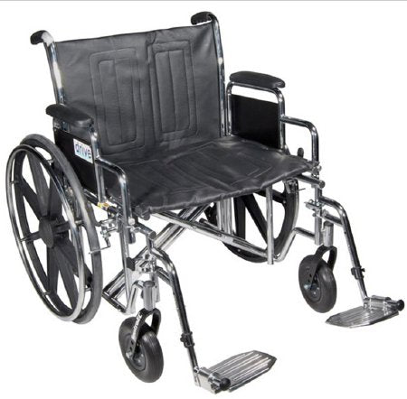 Drive Medical Bariatric Wheelchair drive™ Sentra EC Heavy Duty Dual Axle Full Length Arm Elevating Legrest Black Upholstery 20 Inch Seat Width Adult 450 lbs. Weight Capacity - Each - STD20ECDFAHD-ELR-EA