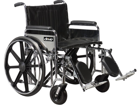 Drive Medical Bariatric Wheelchair drive™ Sentra Heavy Duty Desk Length Arm Swing-Away Footrest Black Upholstery 22 Inch Seat Width Adult 500 lbs. Weight Capacity - Each - STD22DDA-SF-EA