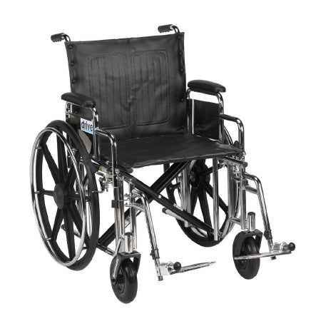 Drive Medical Bariatric Wheelchair drive™ Sentra Heavy Duty Desk Length Arm Swing-Away Footrest Black Upholstery 20 Inch Seat Width Adult 500 lbs. Weight Capacity - Each - STD20DDA-SF-EA
