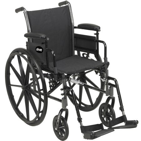 Drive Medical Lightweight Wheelchair drive™ Cruiser III Dual Axle Desk Length Arm Swing-Away Footrest Black Upholstery 16 Inch Seat Width Adult 300 lbs. Weight Capacity - Each - K316ADDA-SF-EA