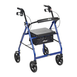 Drive Medical 4 Wheel Rollator drive™ Blue Adjustable Height / Folding Aluminum Frame - Each - R728BL-EA