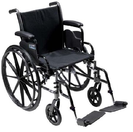 Drive Medical Lightweight Wheelchair drive™ Cruiser III Dual Axle Full Length Arm Swing-Away Footrest Black Upholstery 16 Inch Seat Width Adult 300 lbs. Weight Capacity - Each - K316DFA-SF-EA