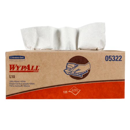 Kimberly Clark Task Wipe WypAll® L10 Light Duty White NonSterile 1 Ply Tissue 10-1/4 X 12 Inch Disposable - Case of 18 - 05322-CS