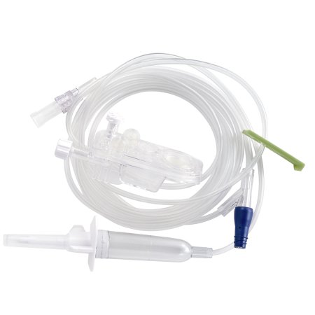 ICU Medical IV Pump Set PlumSet™ Pump 1 Port 15 Drops / mL Drip Rate Without Filter 104 Inch Tubing Solution - Case of 50 - 1424228-CS