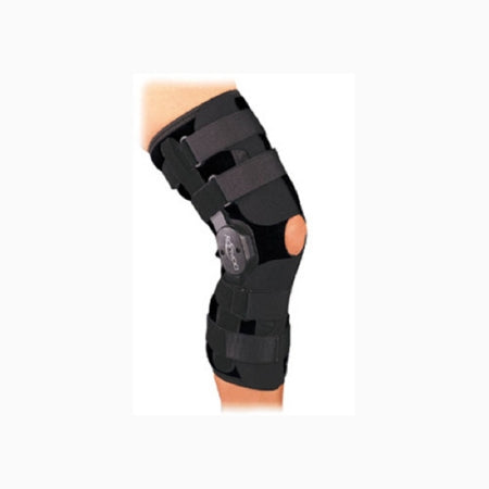 DJO Knee Brace DonJoy® Playmaker™ Standard 2X-Large Pull-On / Hook and Loop Strap Closure 26-1/2 to 29-1/2 Inch Thigh Circumference / 19 to 21 Inch Knee Center Circumference / 20 to 22 Inch Calf Circumference Left or Right Knee - Each - 11-0861-6-EA