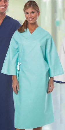 Fashion Seal Uniforms Patient Exam Gown One Size Fits Most Aqua Reusable - Each - 622-NS-EA