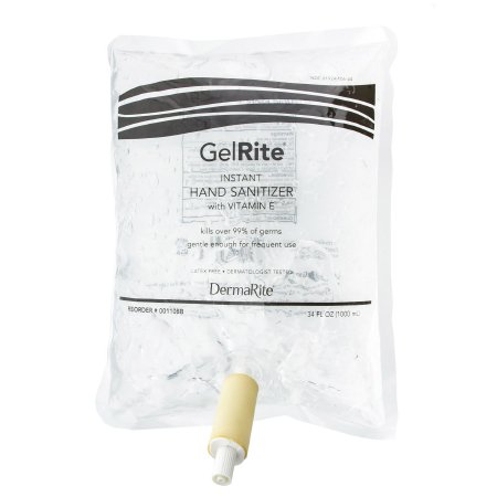 DermaRite Industries Hand Sanitizer GelRite® 1,000 mL Ethyl Alcohol Gel Dispenser Refill Bag - Each - 00110BB-EA