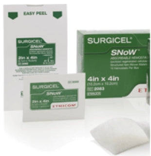 J & J Healthcare Systems Hemostatic Dressing Surgicel® SNoW™ 4 X 4 Inch 10 per Pack Sterile - Case of 10 - 2083-CS