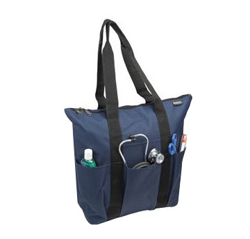 Hopkins Medical Products Medical Zippered Tote Navy with Black Trim 600D Waterproof Polyester 5.75 X 12 X 15 Inch - Each - 530793-EA