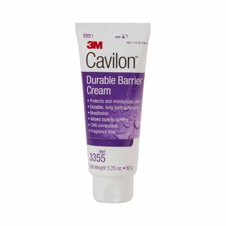 3M Skin Protectant 3M™ Cavilon™ 3.25 oz. Tube Unscented Cream CHG Compatible - Each - 3355-EA