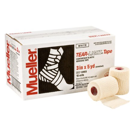Mueller Sports Medicine Athletic Tape Mueller® Tear-Light® White 3 Inch X 5 Yard Elastic Adhesive NonSterile - Case of 16 - 130623-CS