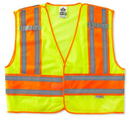Ergodyne Safety Vest GloWear® 8245PSV 2X-Large / 3X-Large Lime / Orange 3 Pockets Unisex - Each - 23397-EA