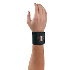 Ergodyne Wrist Support ProFlex® 400 Universal Wraparound / Wristlet Elastic Left or Right Wrist Black One Size Fits Most - Each - 72102-EA