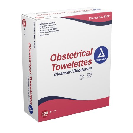 Dynarex Obstetrical Wipe Dynarex® Individual Packet BZK (Benzalkonium Chloride) / Ethyl Alcohol Scented 100 Count - Case of 1000 - 1302-CS