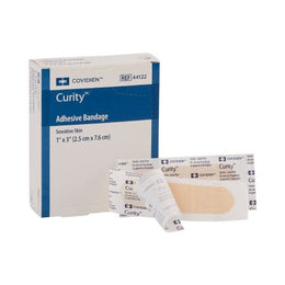 Cardinal Adhesive Strip Curity™ Sensitive Skin 1 X 3 Inch Plastic Rectangle Tan Sterile - Box of 50 - 44122-BX